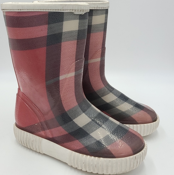 Burberry Other - Burberry 'Plaid' Rain Boots Toddler 13